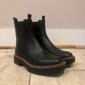 Sam Edelman Laguna Chunky Chelsea Leather Boots Black Size 7.5